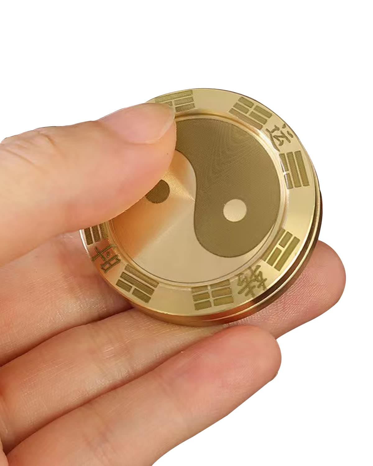 Uzi Relax and Boost Your Luck with The Metal Fidget Slider Lucky Coin-Tai Chi Symbol Haptic Toy for Relief Adult Anxiety and Teen Fun 。