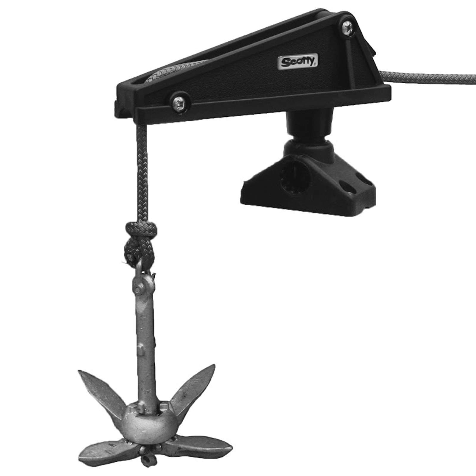 Scotty #276 Anchor Lock w/ #241 Side Deck Mount, BLACK
