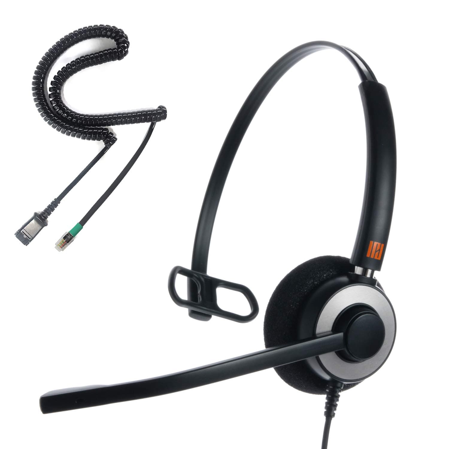 IPD IPH-160 Professional Monaural Noise Cancelling Call Center/Office Headset with U10 Bottom Cable Works with All Cisco IP Phones, Interquartz and Other Phones U10P-S for Yealink