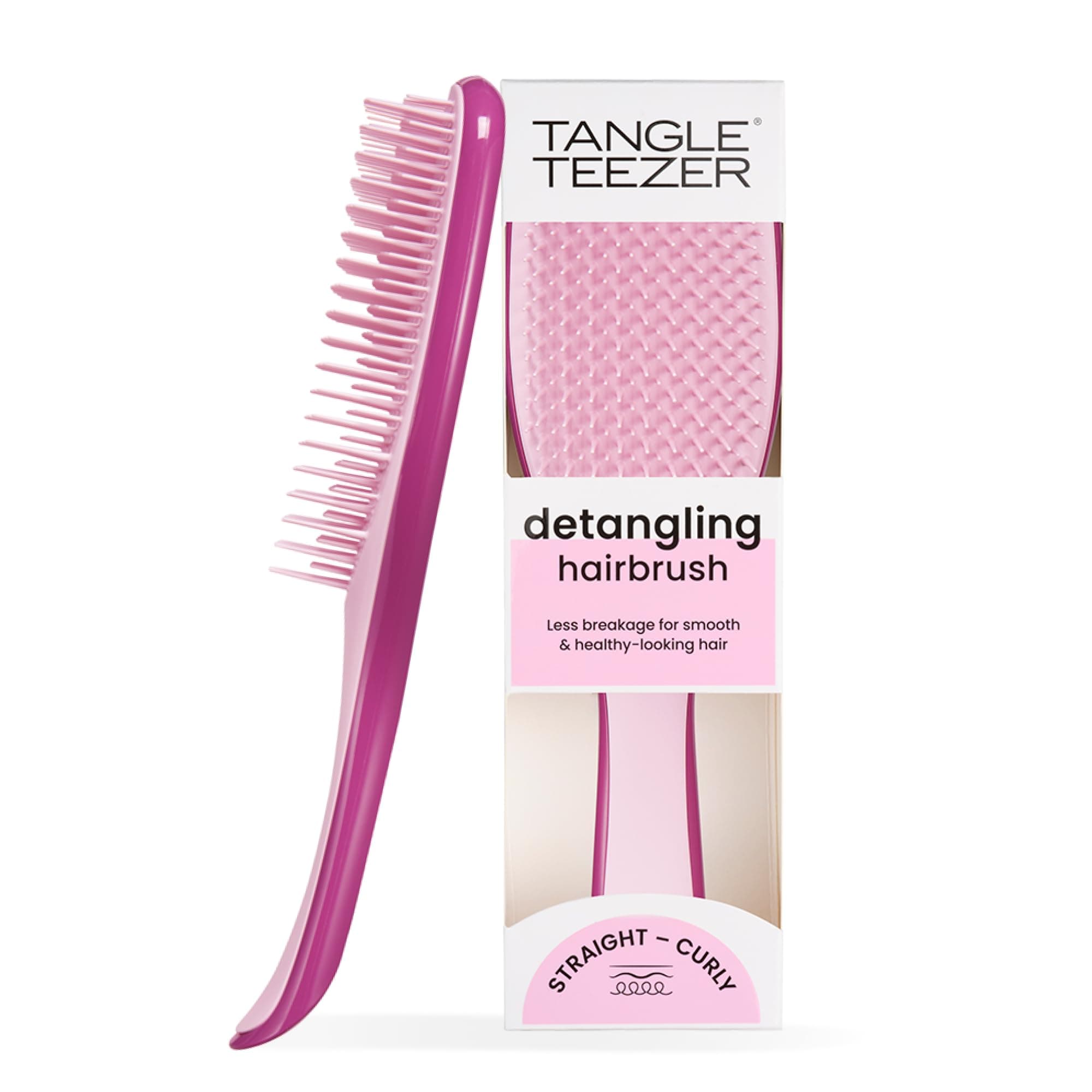 Tangle Teezer Hair Brush Ultimate Detangler Raspberry Rouge, A Brush for Dry & Wet Hair with Flat Handle for Ideal Grip, Blow Dryer Brush, Innovative Detangler Brush, Pack of 1