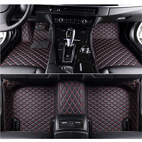 Kaifeng for Dodge Charger 2011-2017 Car Floor Mats Custom Fit All-Weather Covered Car mat Carpet Waterproof Floor Auto Mats (Black red, 2015)