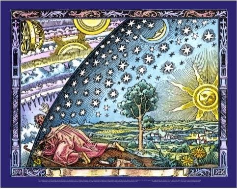Camille Flammarion Woodcut Poster Print Original Color Print 16 X 20