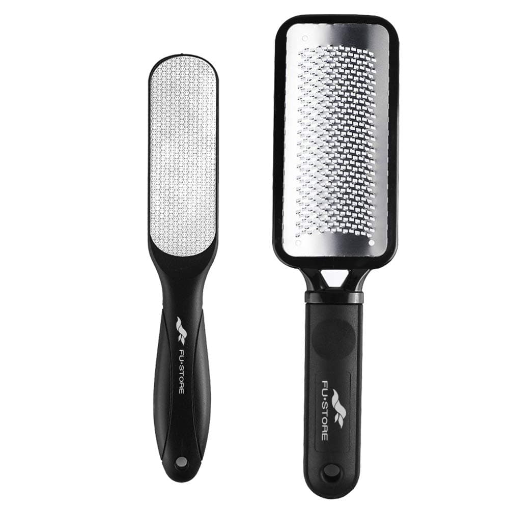 2 Pack Foot Files Callus Remover Stainless Steel Foot Rasp and Dual Sided Feet File Professional Scrubber Pedicure Tools Premium for Feet Care Remove Hard Skin