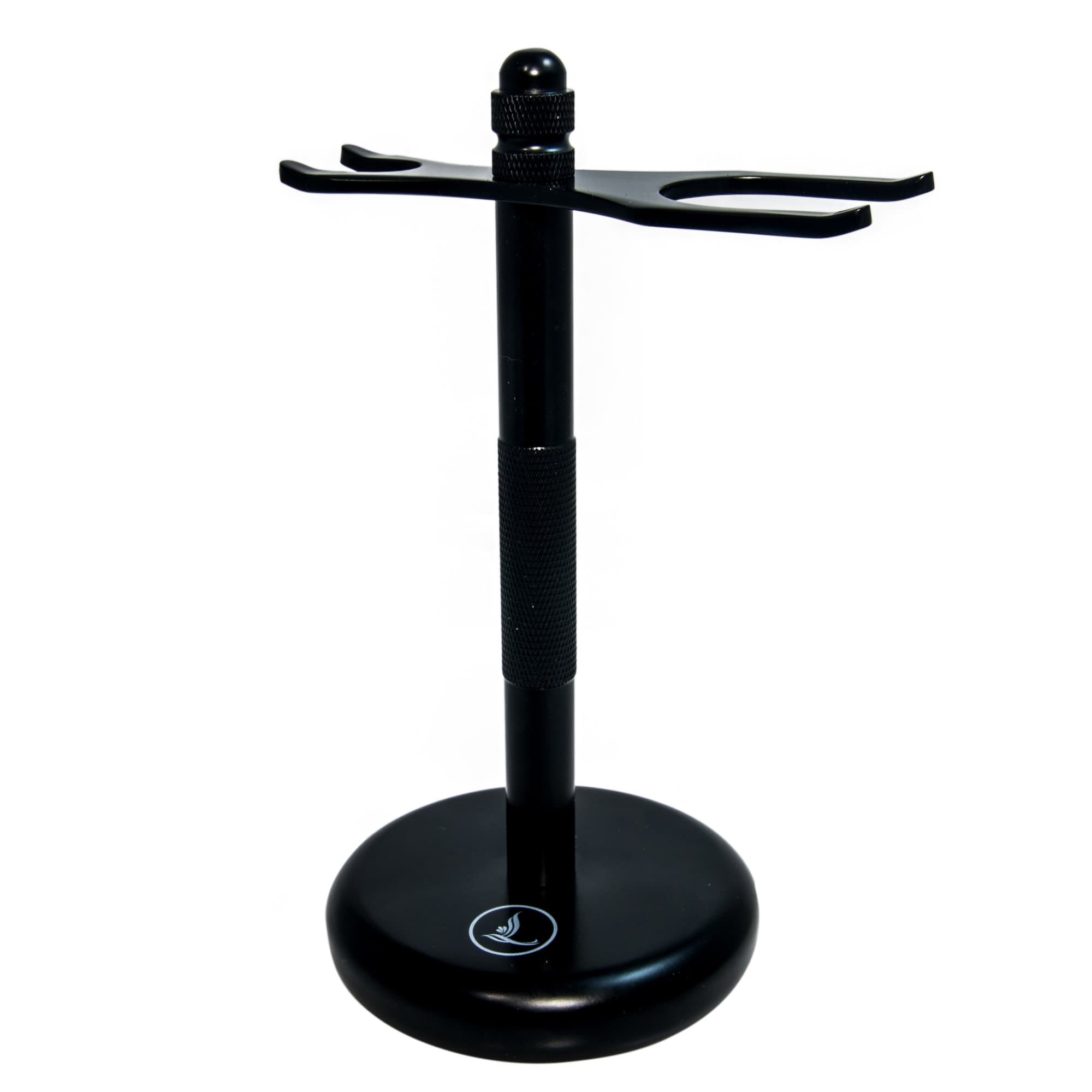 Latherwhip Razor and Brush Shaving Stand - Heavy, Matte Black Holder - Best for Mach 3 Razors, Safety Razors & Most Brushes - Extends The Life of Your Wet Shave Tools!