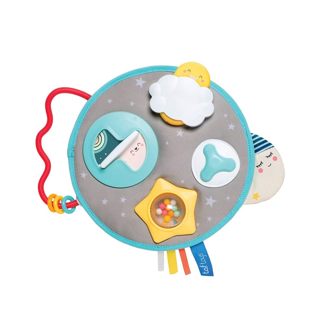 Taf Toys Mini Moon Activity Centre. 8 Activities for Baby Tummy-time play and Toddlers. Sensory Textures & Soothing Sounds. Suitable for Boys & Girls from 6 months +