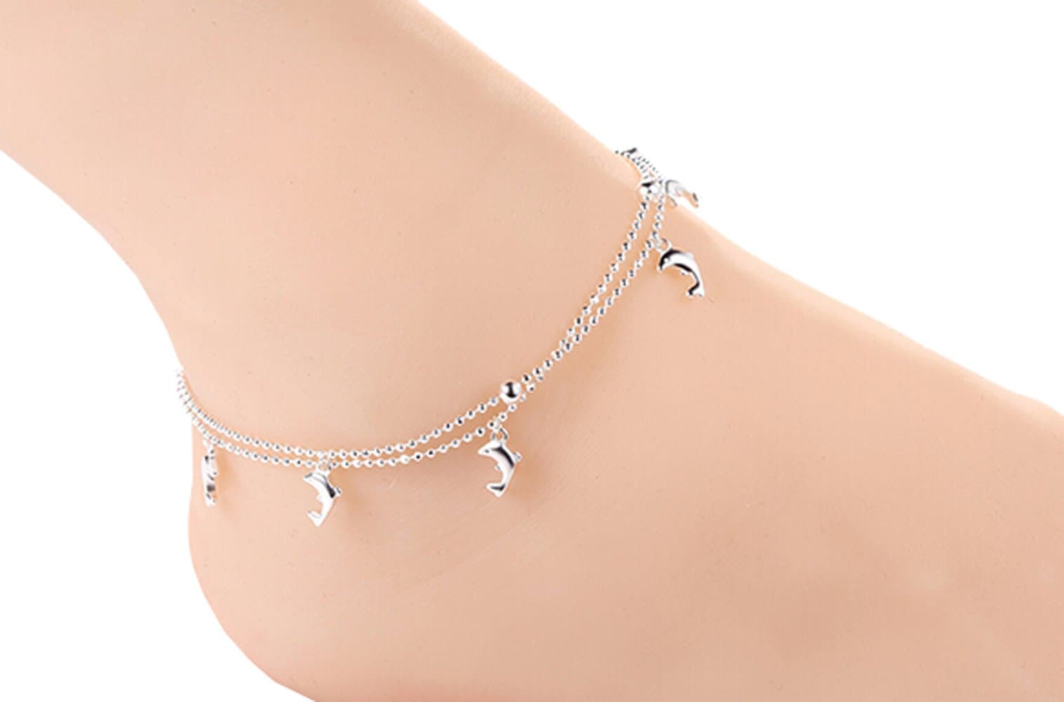 Pink Universe Women Love Ankle Chain Anklet Foot Jewelry S925 Sliver Anklet