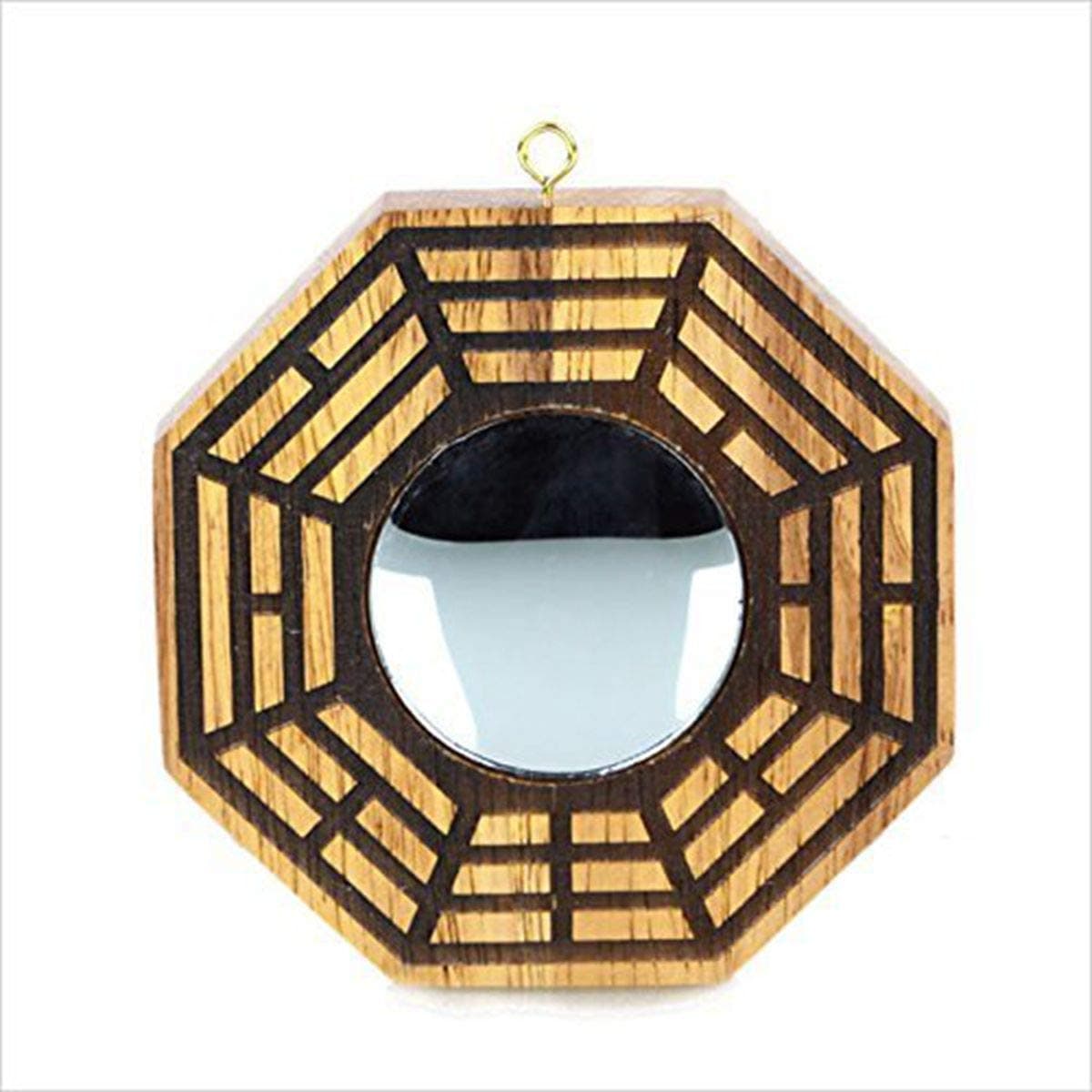FUNSXBUG Chinese Feng Shui Wood Bagua Mirror 4 Inch Fengshui ba gua Mirrors(Concave)