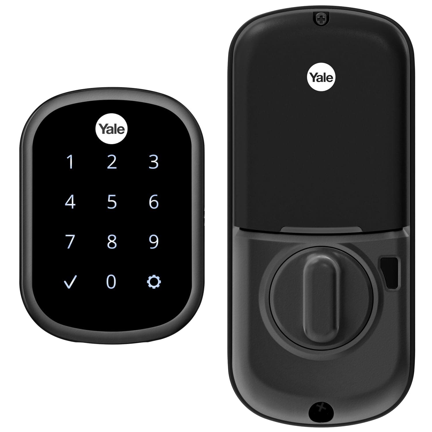 Assure Deadbolt Lock, Black Suede Keyless Non-Connected Entry Door Lock with Digital Keypad Touchscreen for Code Entry, YRD256-NR-BSP