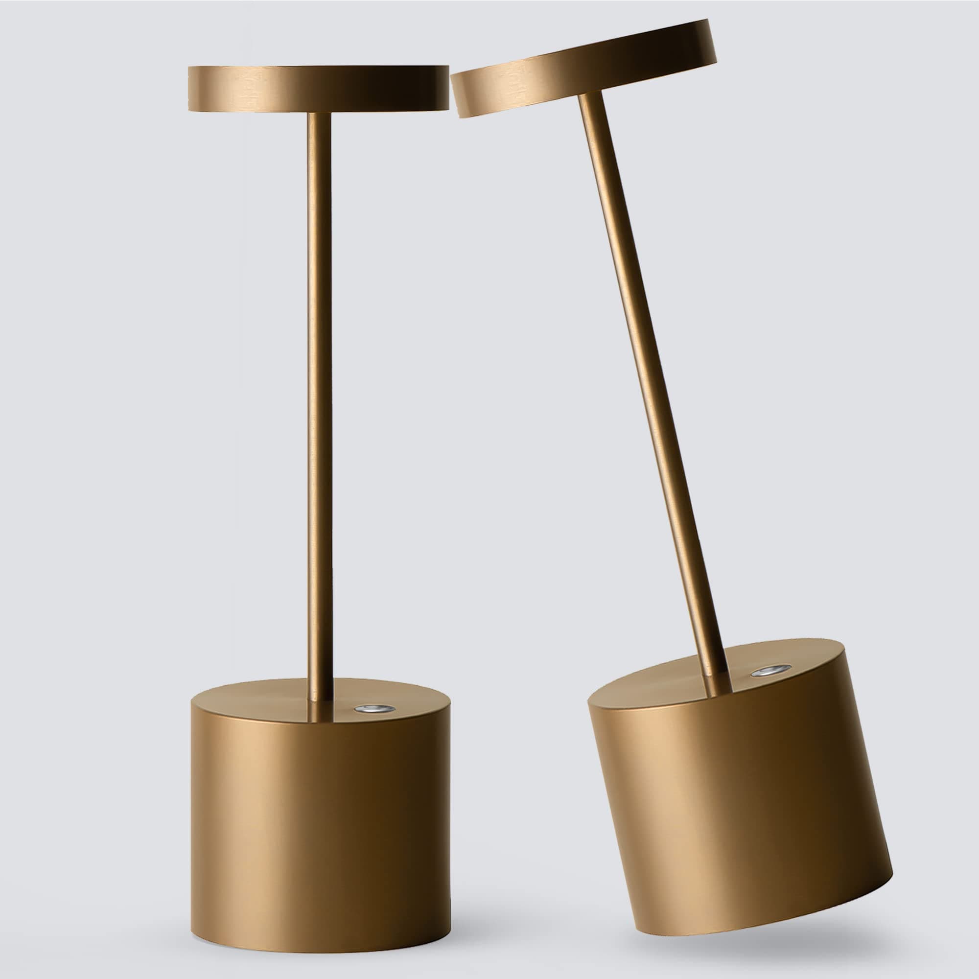 2Pack Cordless Table Lamp, Rechargeable LED Battery 5000mAh Metal USB Portable Powered Desk Lamp, 3 Levels Brightness Light for Restaurants Outdoor (2pack 10.25in Titanium)