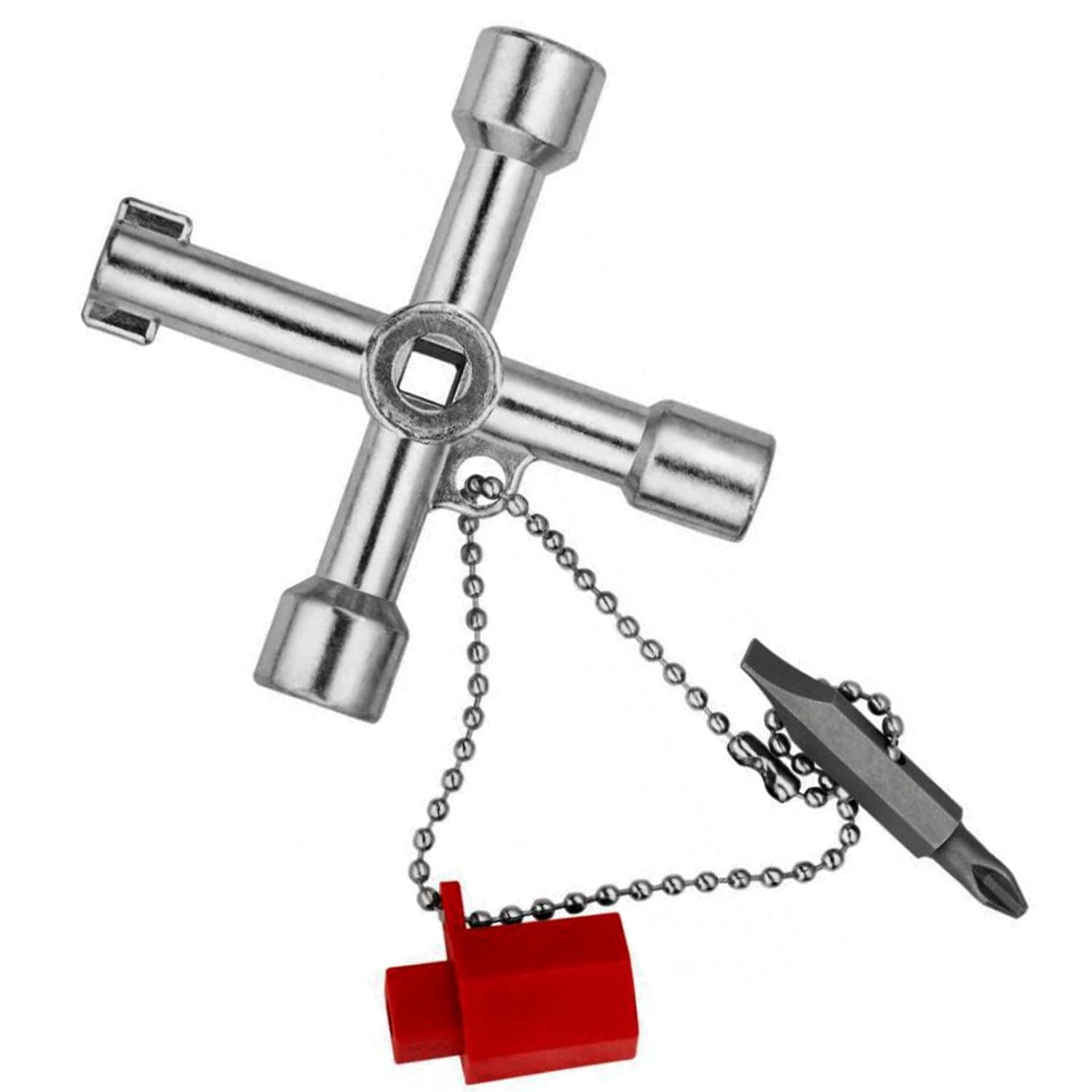 CHEERYMAGIC 7-in-1 Meter Box Key Metal Radiator Keys Triangle Round Key Electricity Key Multi-Functional Spanner A2SJYS (A)