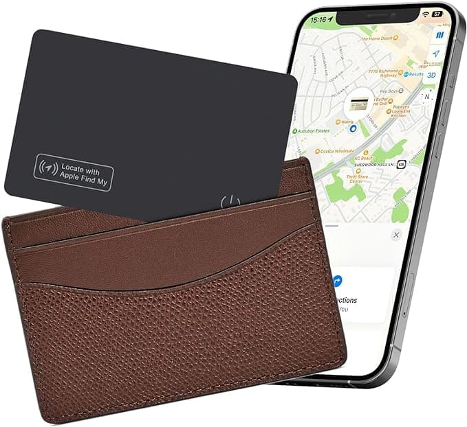 Wallet Tracker Card, Wireless Charging Finder. Works with Apple Find My (iOS Only), Item Tracker for Wallet, Luggage Tags, Phone, Passports and More, IP68 Waterproof