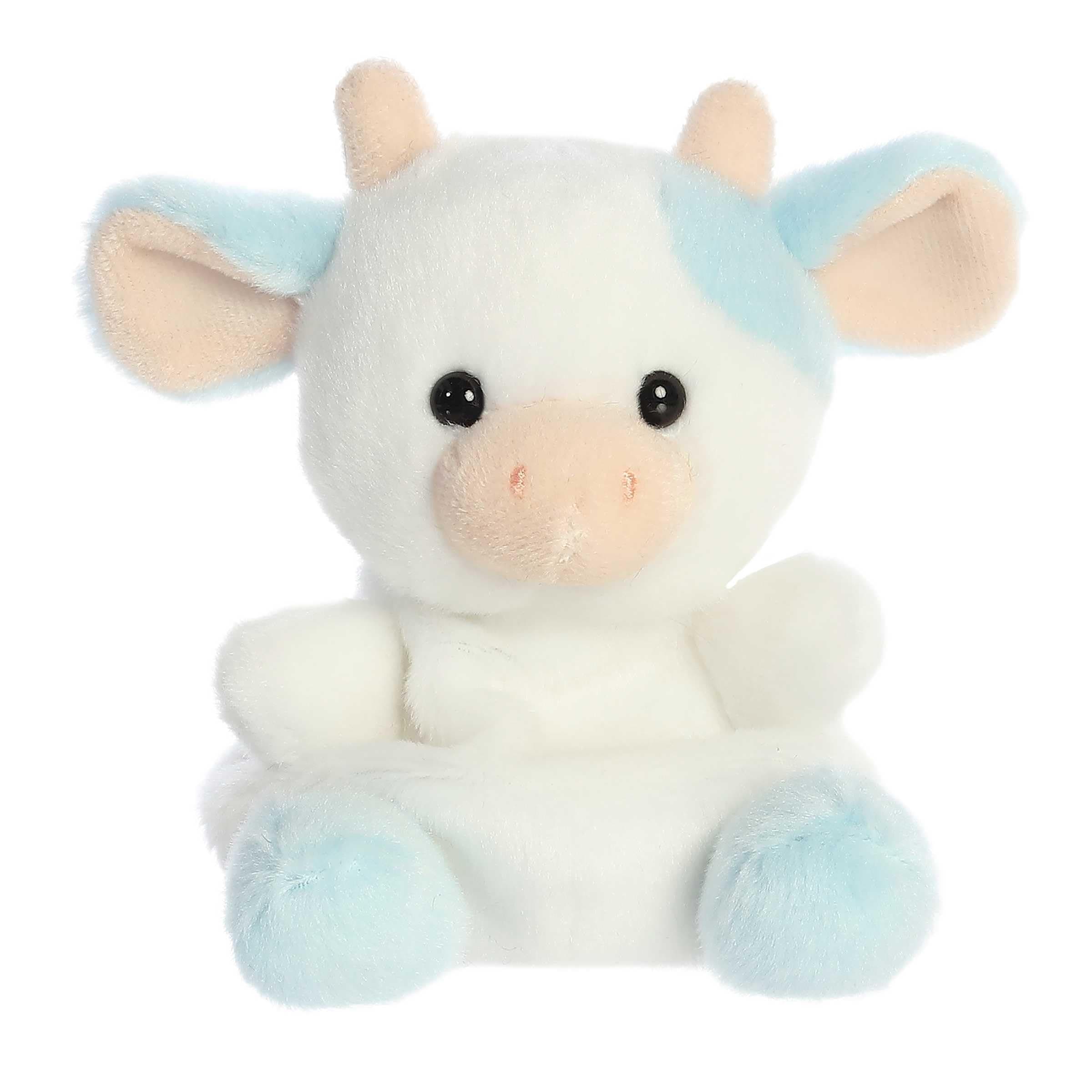 Adorable Palm Pals™ Skyla Blueberry Cow™ Stuffed Animal - Fun Collectible Plush for Kids and Adult Collectors - Perfect for Decorating Rooms and Birthday Gifts - Blue 4.5 Inches