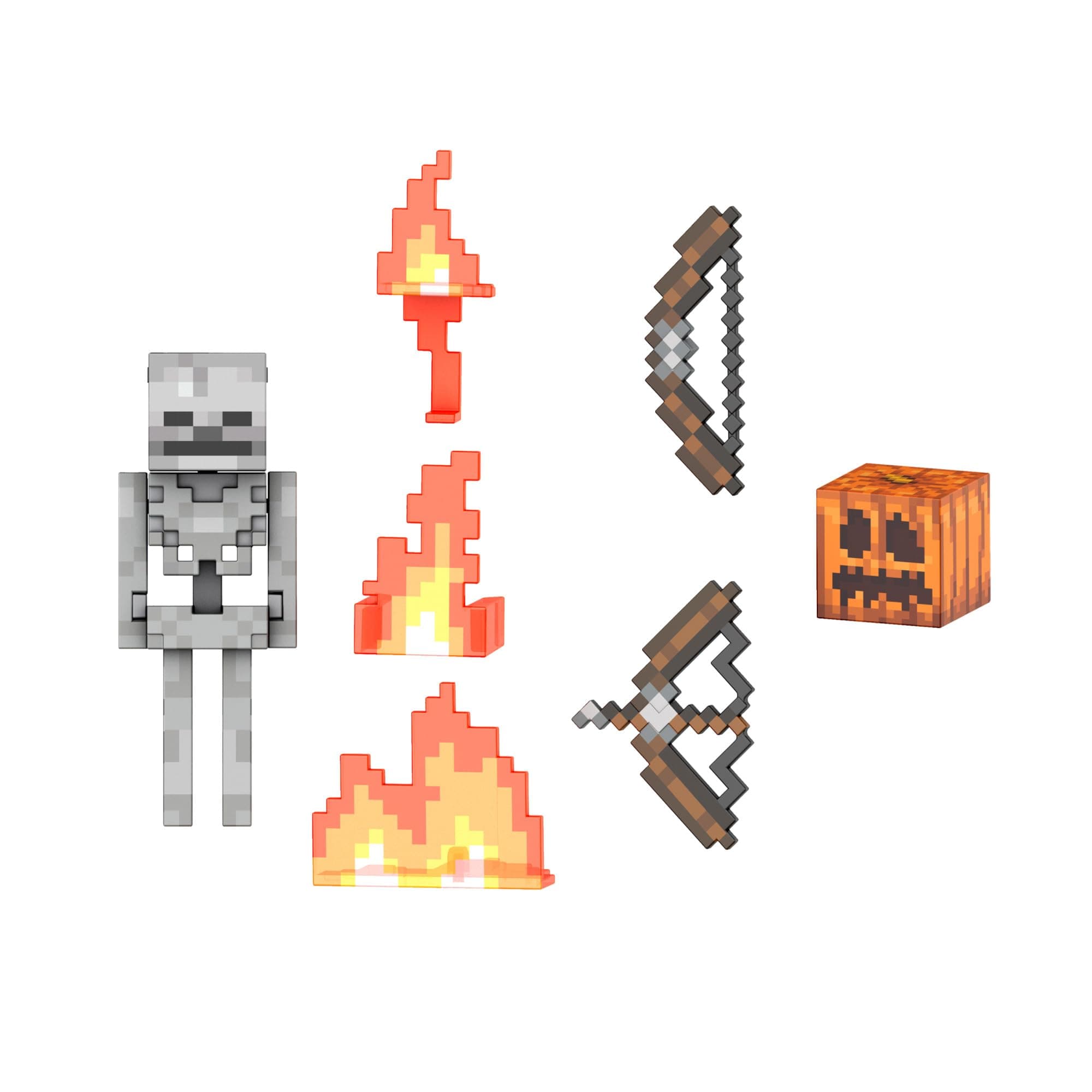 Mattel Minecraft Diamond Level Skeleton Action Figure with 6 Accessories, 5.5-in Collector Scale & Pixelated Design