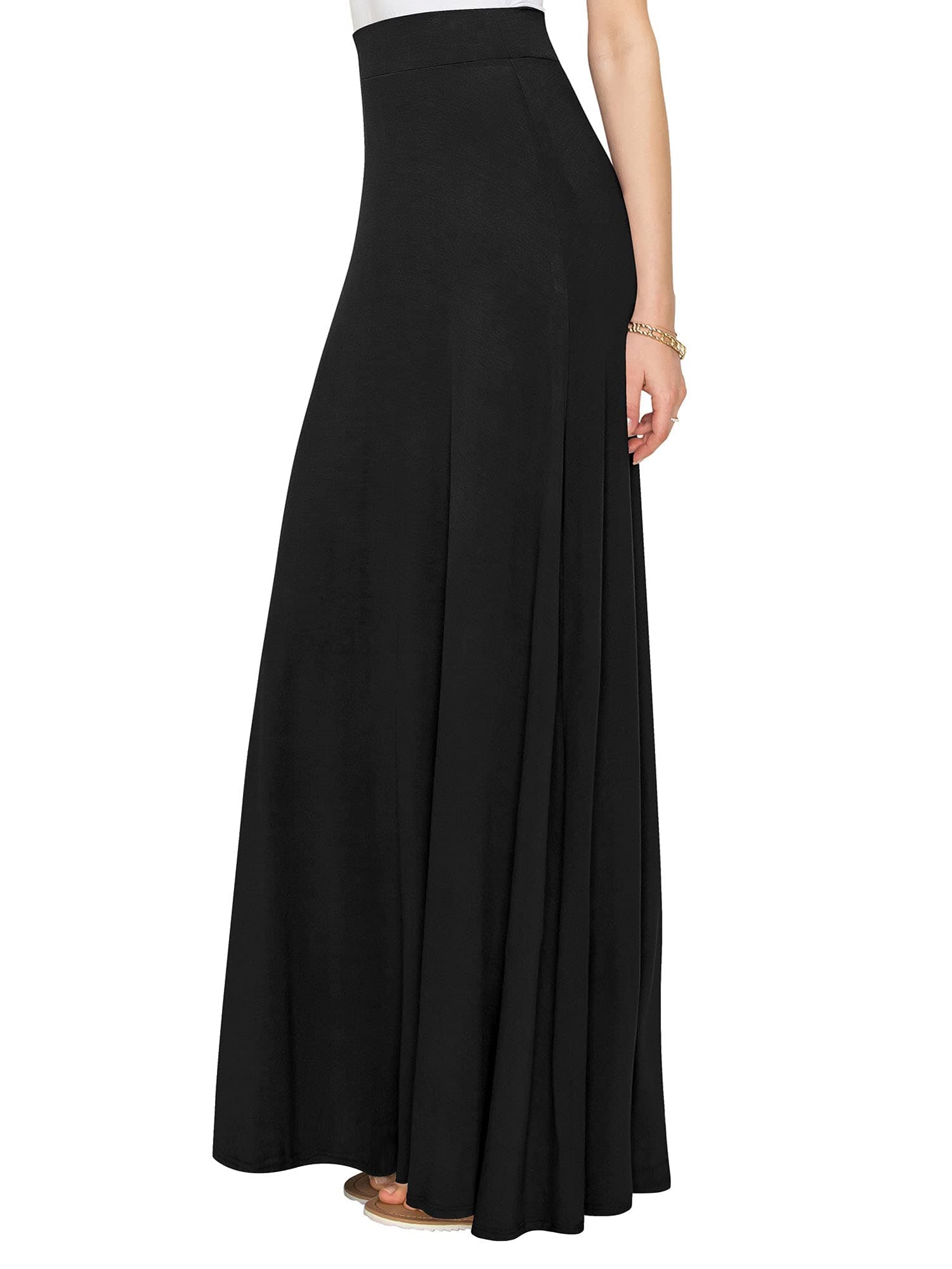 Women's Casual Comfy Stylish High Waist Flare Long Maxi Skirt – Available in Print & Solid Options