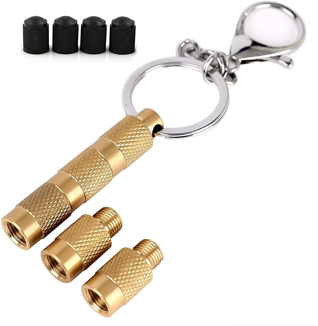 SHOWAY Tire Deflator,4 in 1 Solid Brass Easy Storage and Using Tire Air Down Tool,Tire Pressure Deflators for Offroad Vehicle