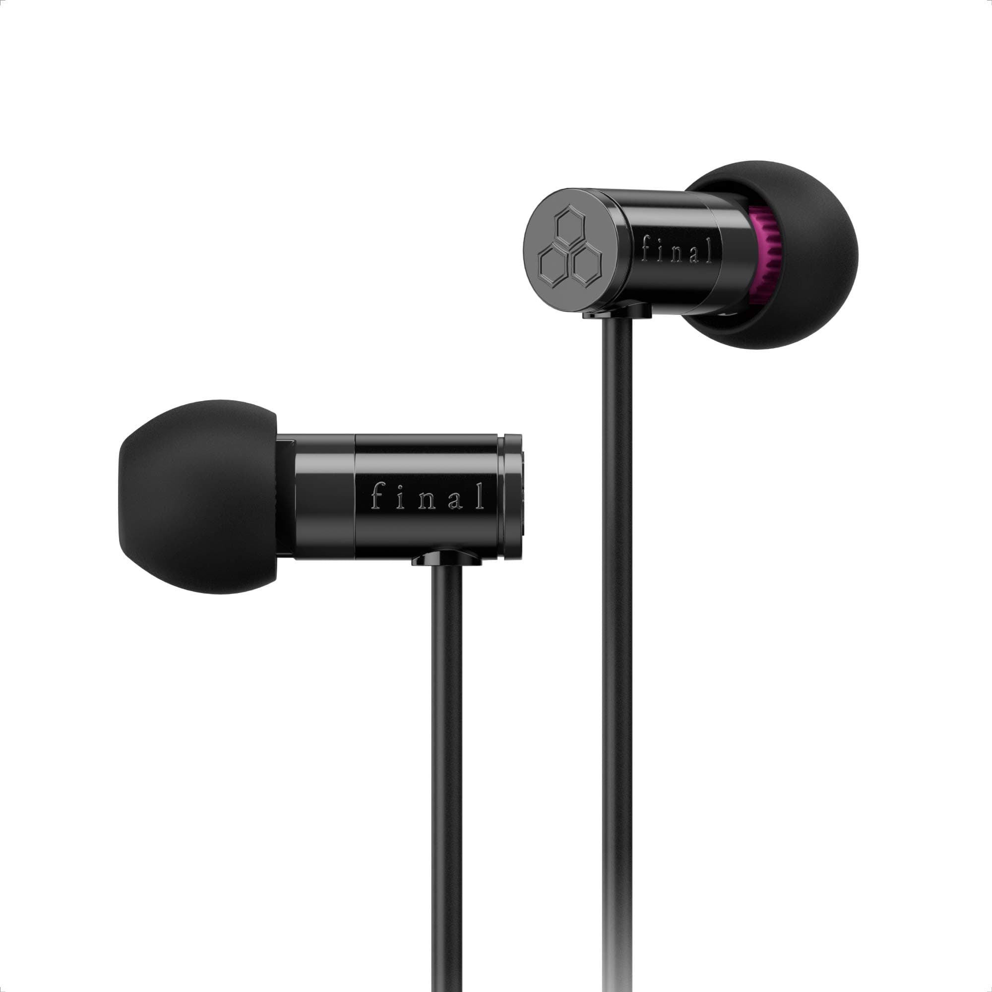 final E1000 In-Ear Isolating Earphones, High-Fidelity Sound, Comfortable Fit, Durable Design, Noise-Isolating, Premium Audio Quality, Lightweight, with Swing-Fit Eartips - Black