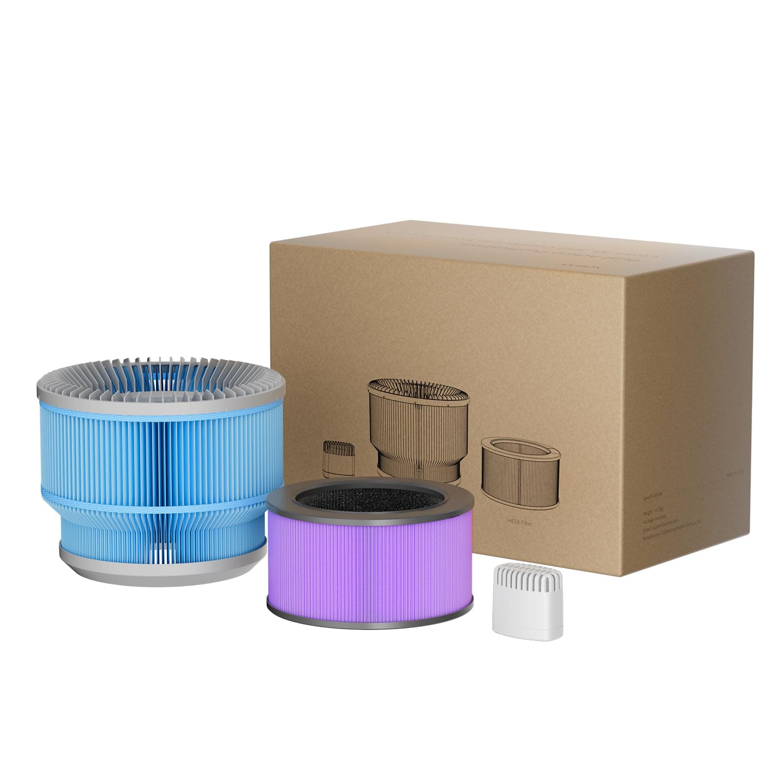 Replacement Filter Set for Humidifier and Air Purifier Combo HP400, 3-Filter Set (Humidifier Filter + HEPA Filter + Water Filter), HP400 Filter-Set of 3