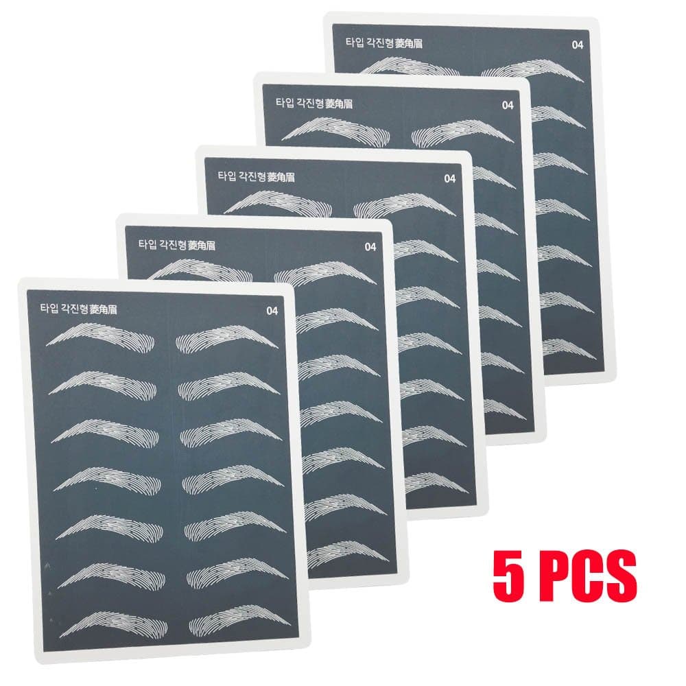 CHOOSE-IT 5 PCS Silicone Eyebrow Training Skin Cosmetic Permanent Makeup Eyebrow Tattoo Fake Skin Eyebrow Microblading Practice Skin with Brows Tattoo Supplies