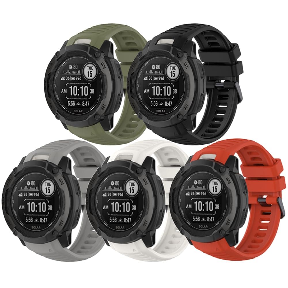 Compatible for Garmin Instinct 2X Solar, 26mm Width Soft Silicone Wristband Replacement Watch Bands Strap for Garmin Instinct 2X Solar