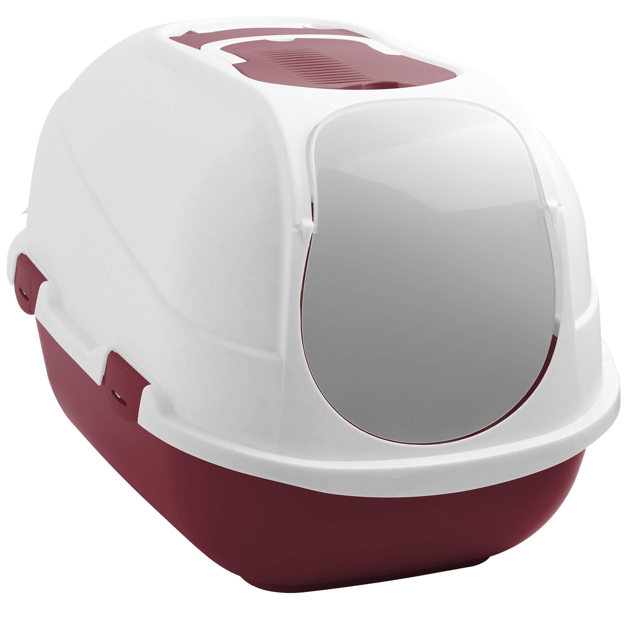 Moderna Mega Comfy Enclosed Raspberry Litter Box for Cats, X-Large