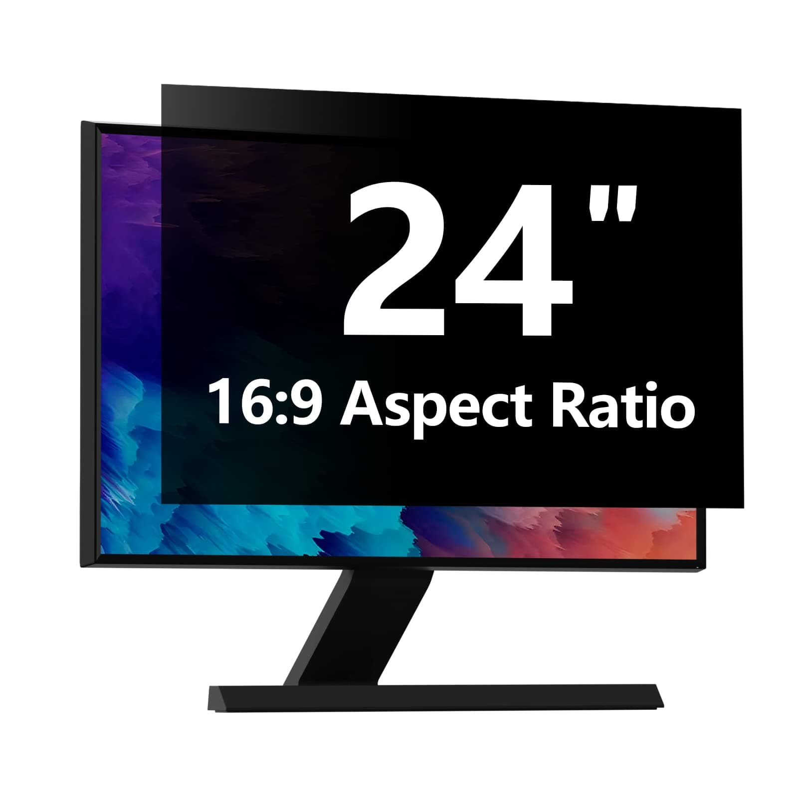 Computer Privacy Screen Protector 24 Inch with Hp Dell Acer Asus Samsung LG and More, Removable Security Shield Filter for 16:9 Aspect Ratio Monitor Like ViewSonic Sceptre AOC Koorui BenQ (24"