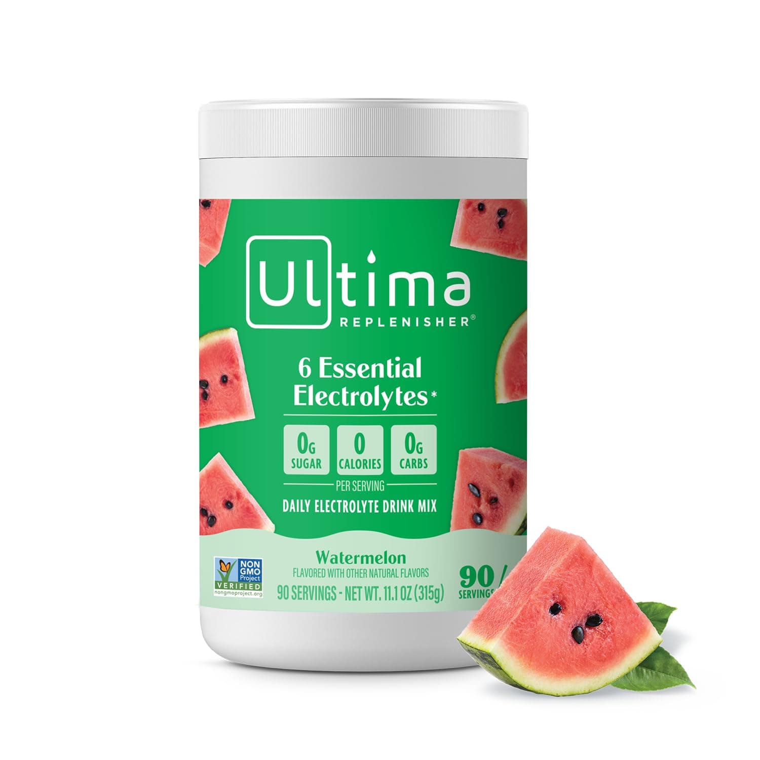 Ultima Replenisher Hydration Electrolyte Powder- 90 Servings- Keto & Sugar Free- Feel Replenished, Revitalized- Naturally Sweetened- Non- GMO & Vegan Electrolyte Drink Mix- Watermelon