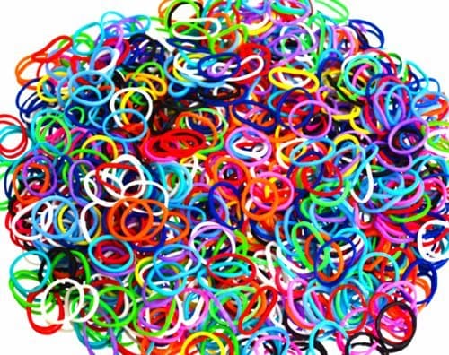 Quyi 600pcs Assorted Mixed Colors Latex-free Loom Refill Rubber Bands Bracelets with 25 C-Clips