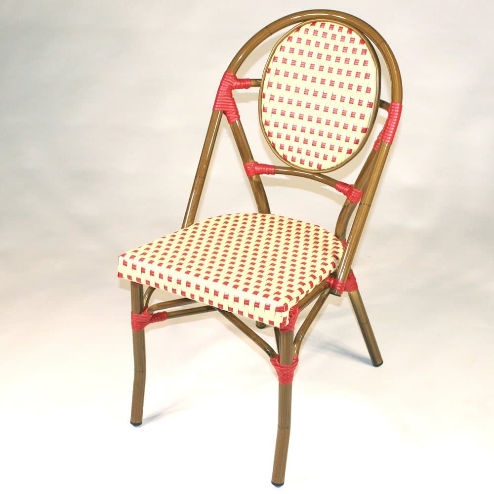 French Bistro Armless Stacking Chair (Set of 6) Finish: Red