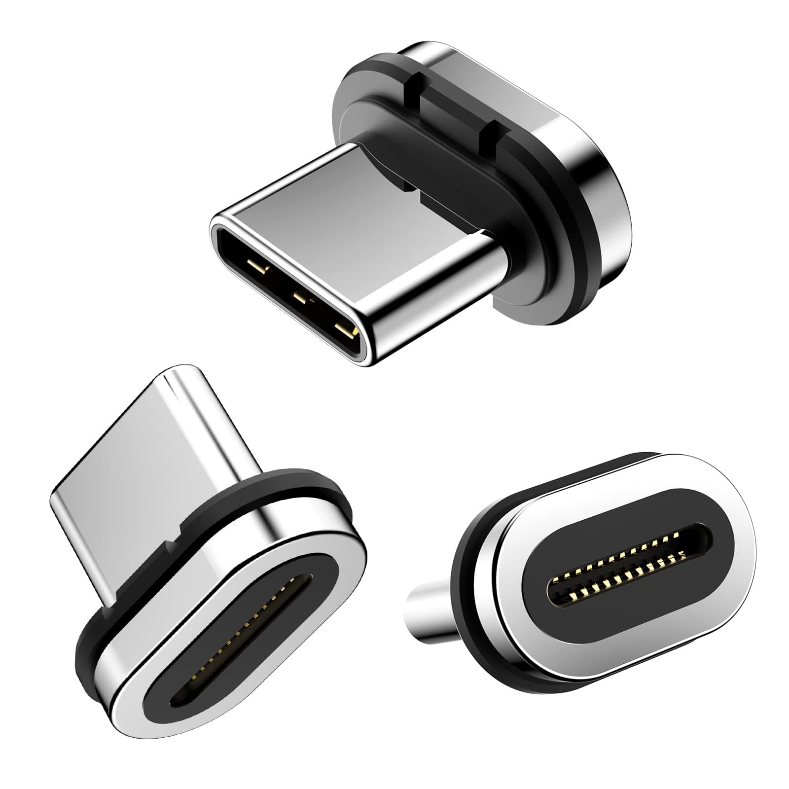 24pins Magnetic USB C Connector Tips Head (3 Pack) Compatible for Most Type C Magnet Adapter Phone Pad Tablet Devices