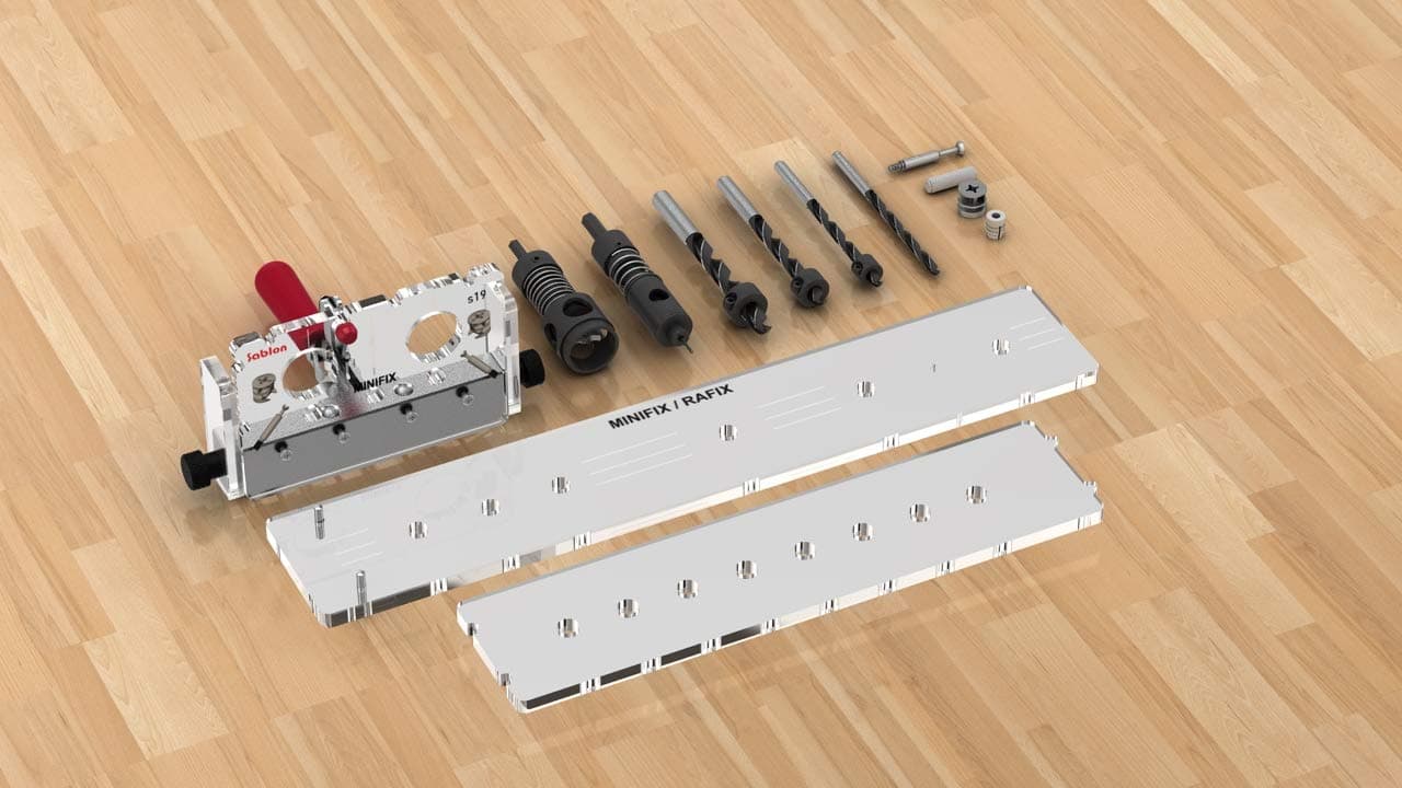 Sablon Minifix & Shelving & Dowel Connection Jig Set