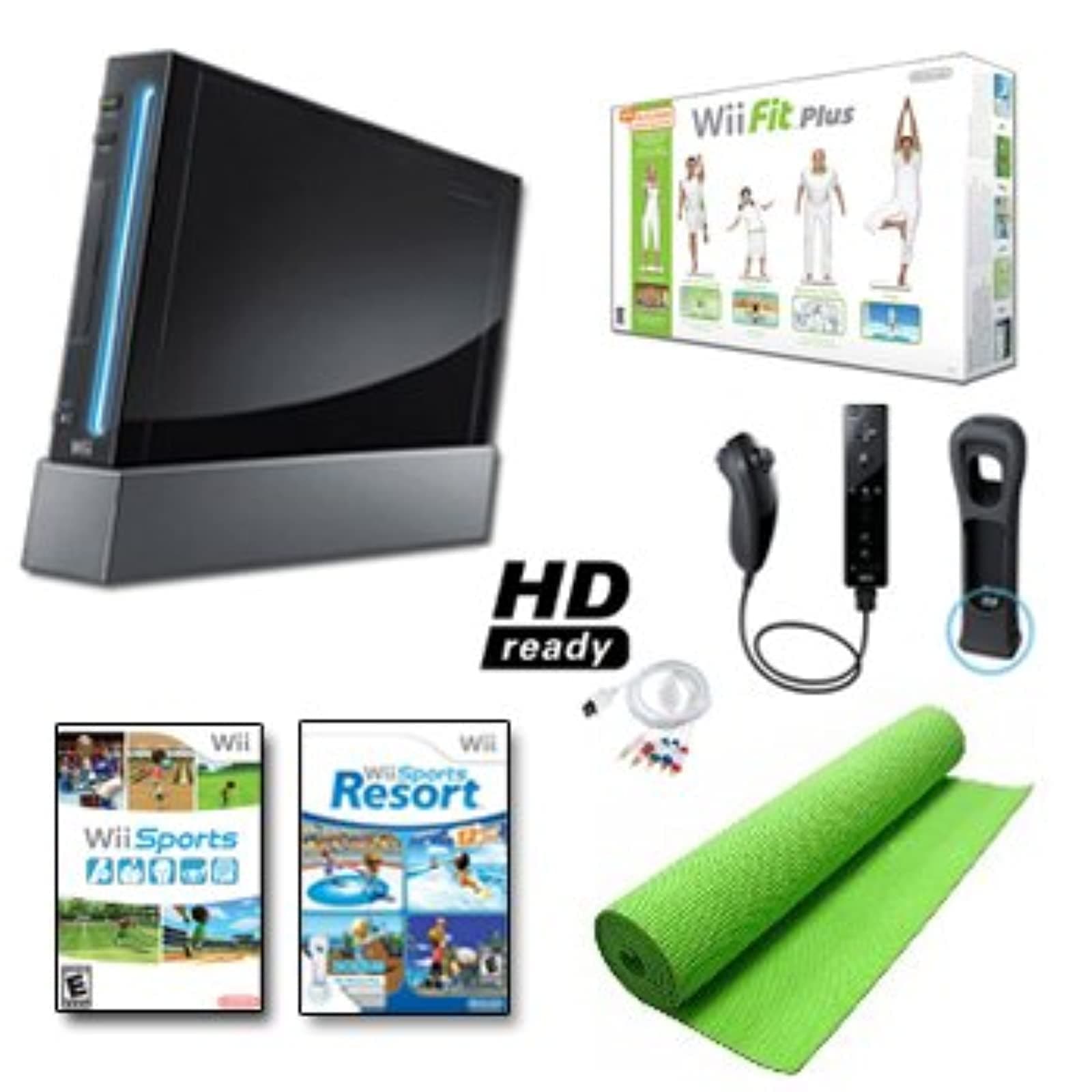 Wii Console System with Wii Sports Resort Game with TWO MotionPlus Attachments (Renewed)