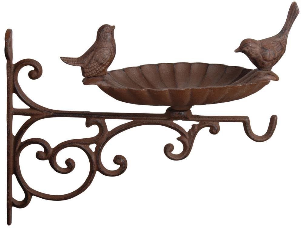 Fallen Fruits FB163 Bird Bath/Feeder with Wall Bracket-Brown,23.6 x 28.1 x 23.4 cm
