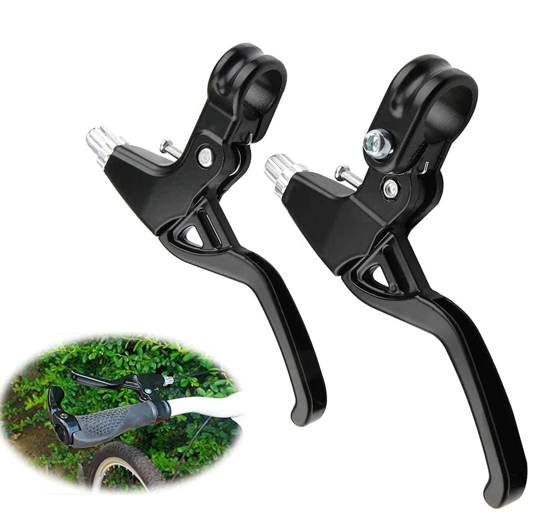 1 Pair Bicycle Brake Levers Universal Full Aluminium Alloy BMX Brake Levers Hand Brakes for MTB/BMX Mountain Road Bike Bicycles Brake Handle 2.2cm Diameter (Black)
