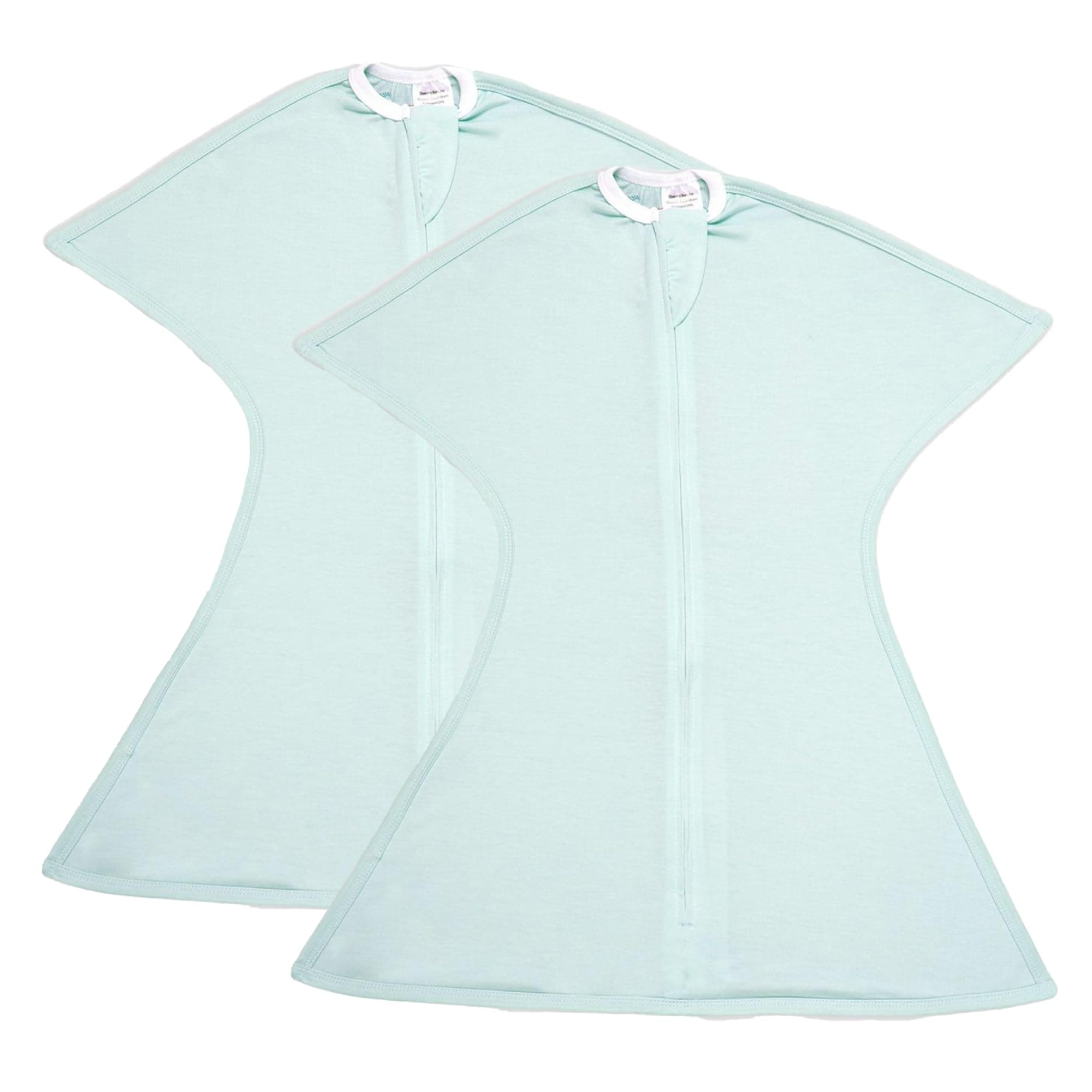 SleepingBaby Zipadee-Zip Swaddle with Zipper Convenience - Baby Swaddle Transition Blanket (Polyester) - Classic Mint - X-Small (3-6 Month) - 2 Pack