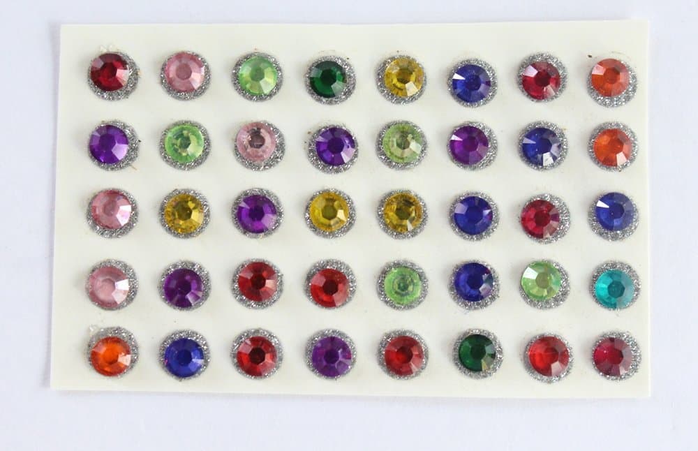 Festival Jewels 5 mm 80 Round Colorful Bindis/Indian Bindis Sticker/Bindi Face Jewels/Stone Bindis