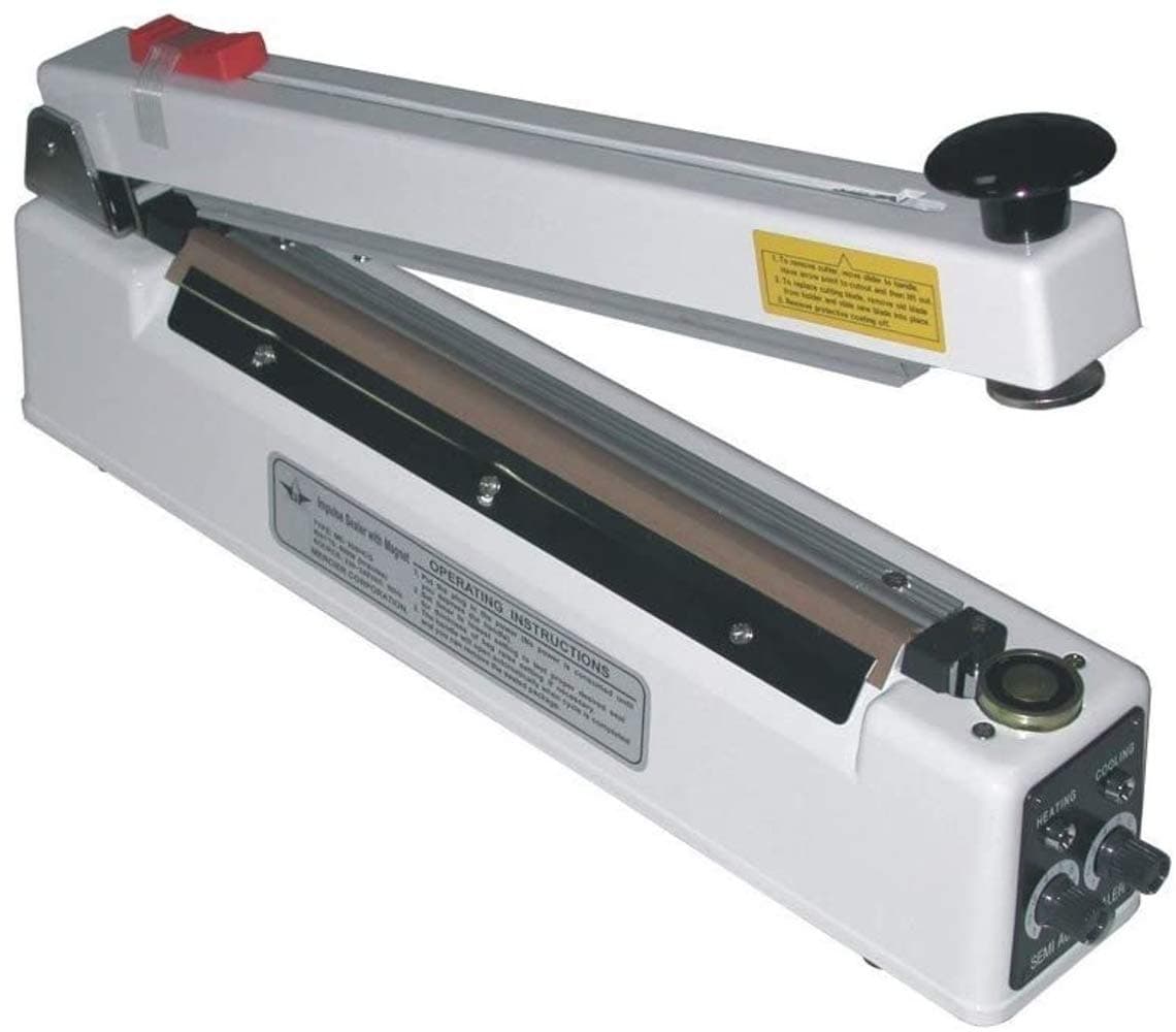 American International Electric AIE-400MC Portable Impulse Sealer, Dual Timers, Magnetic Connector, Built-in Sliding Blade, 2mm Wide Seal, 16" Seal Length, Up to 6 mil Material Thickness