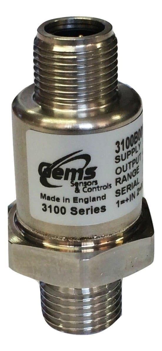 Gems Sensors 3100B0016G01E000 Compact OEM Pressure Transmitter, M12, 4-20 mA Output, 0 to 16 barg Range, G1/4" Process Connection