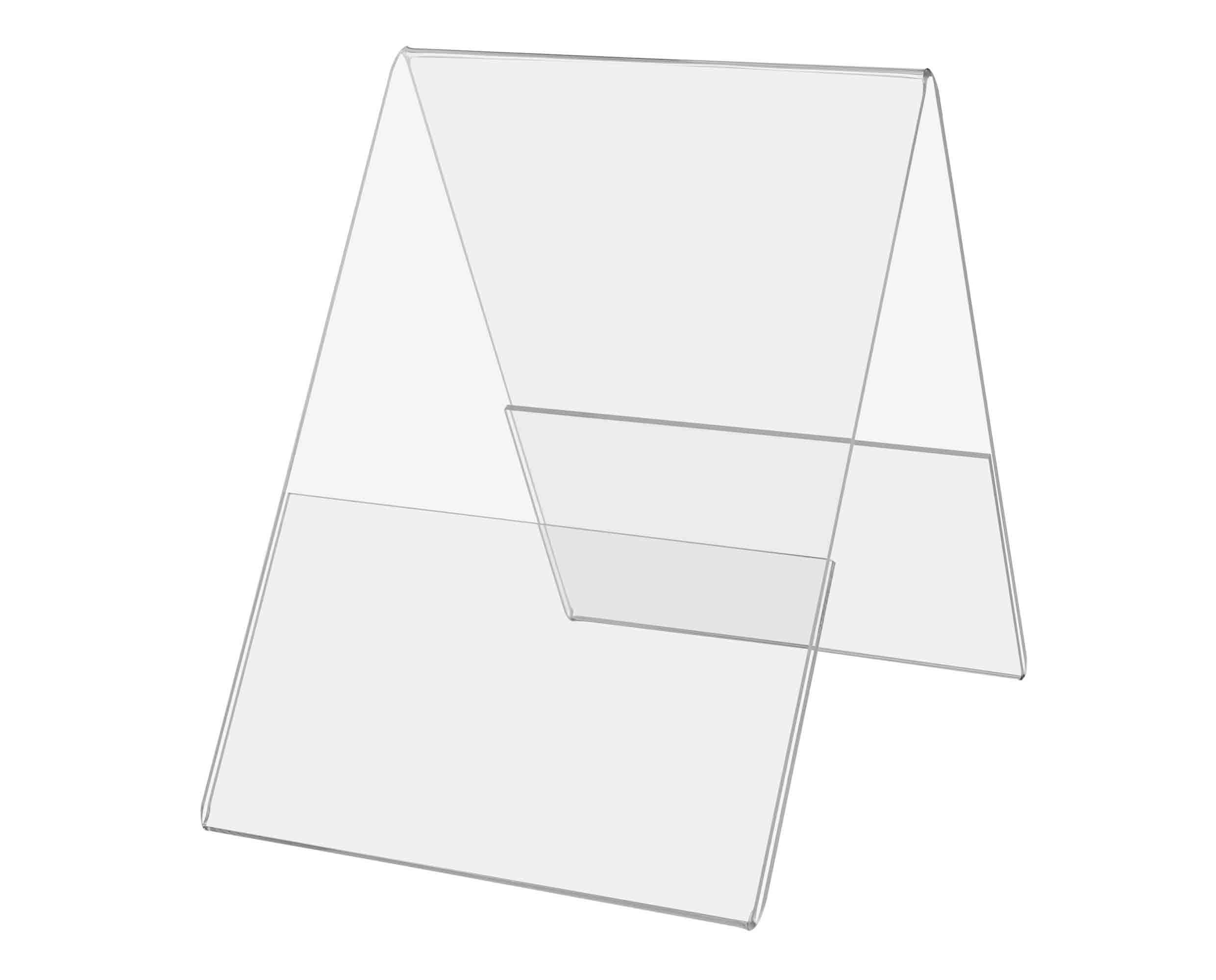 Marketing Holders 5"w x 7"h Sign Holder Frame Two Sided Table Tent Ad Print Menu Holder Display Table Stand A Shape Value Pack of 16