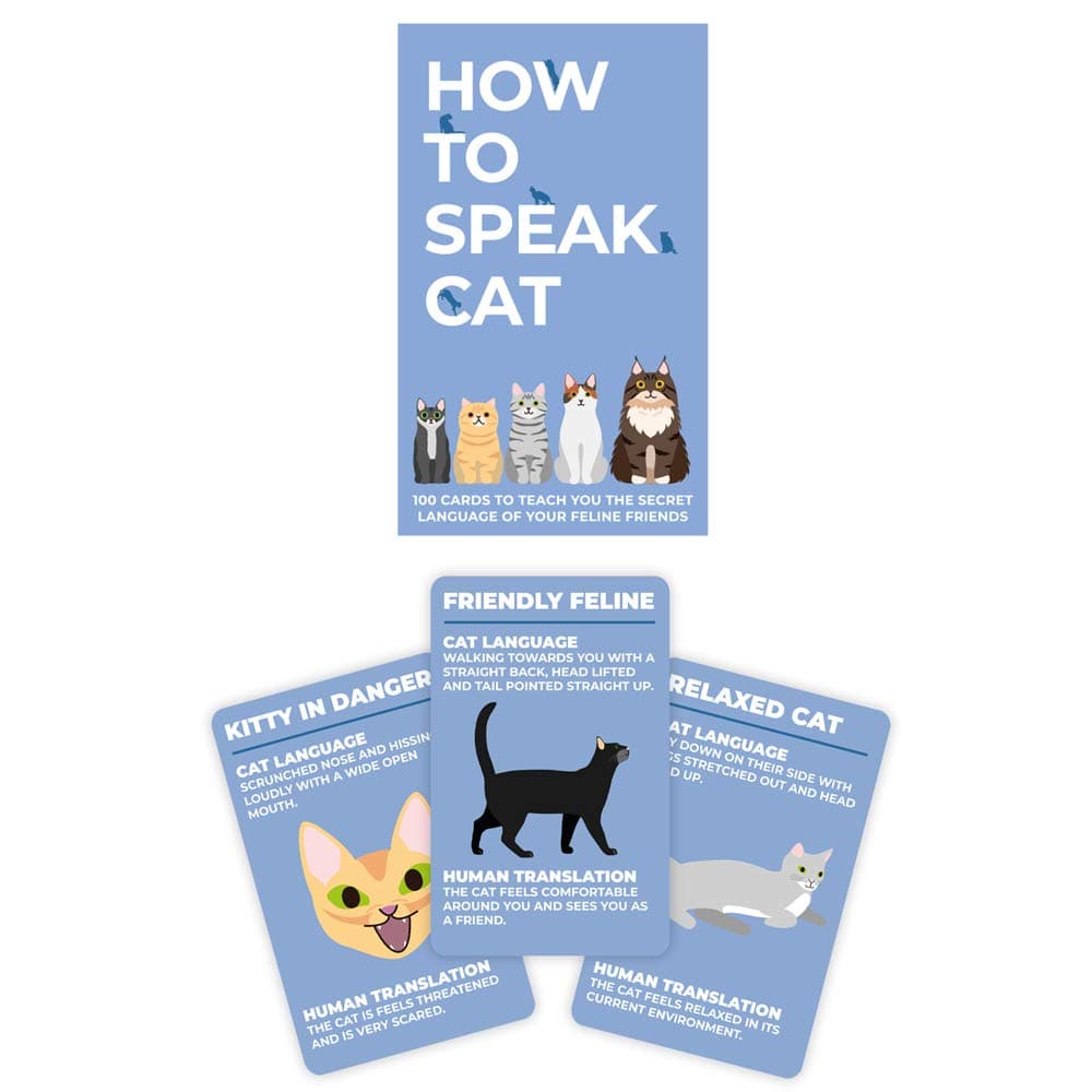 Gift Republic 100 How To Speak Cat Cards. Cat Behaviour Cards. Pet Owners Gift