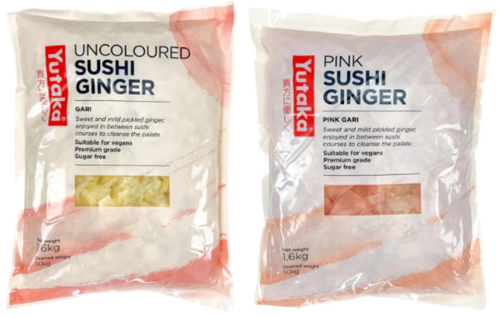 Yutaka Sushi Ginger Bundle - PINK & NON COLOURED - 2 x 1.6kg