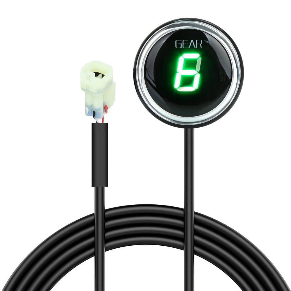 IDEA Motorbike Gear Indicator for Kawasaki, Waterproof LED Display Plug & Play Motorcycle Indicator, No Need to Cut Lines / Read ECU Date Only (Green 2014-2016 Version)
