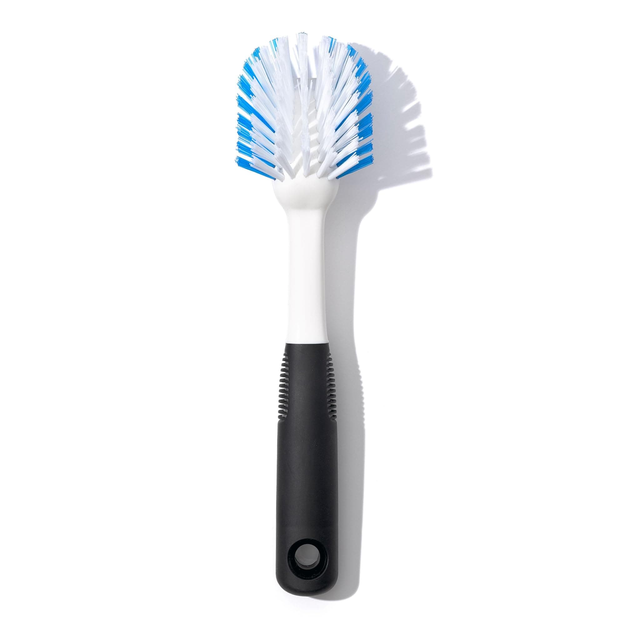 Good Grips Dish Brush, Nylon Bristles with Built-in Scraper, Safe for Non-Stick Cookware, Non-Slip Handle, Dishwasher Safe