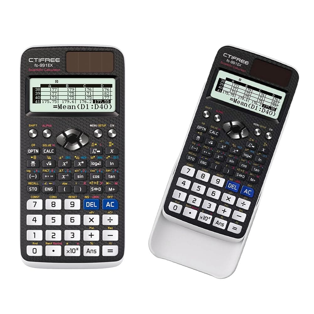 CTIFREE FC-991EX Scientific Calculator with Advanced 552 Functions- Solar & Battery Powered, Multi-Function, High School & College Math, Trigonometry, Statistics, Algebra, Durable, Large Display