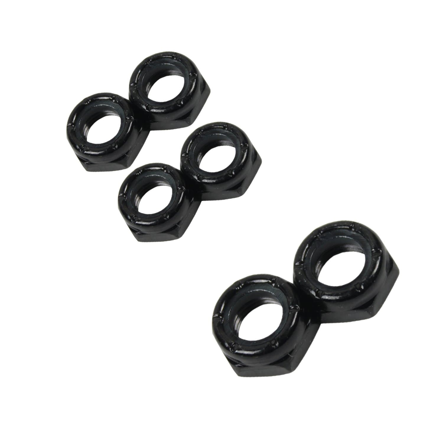 Dimebag Hardware Axle Nuts Kingpin Nuts for Skateboard Longboard Trucks (6 Pieces, Silver, Lock, Steel, 5/16", 3/8", External)