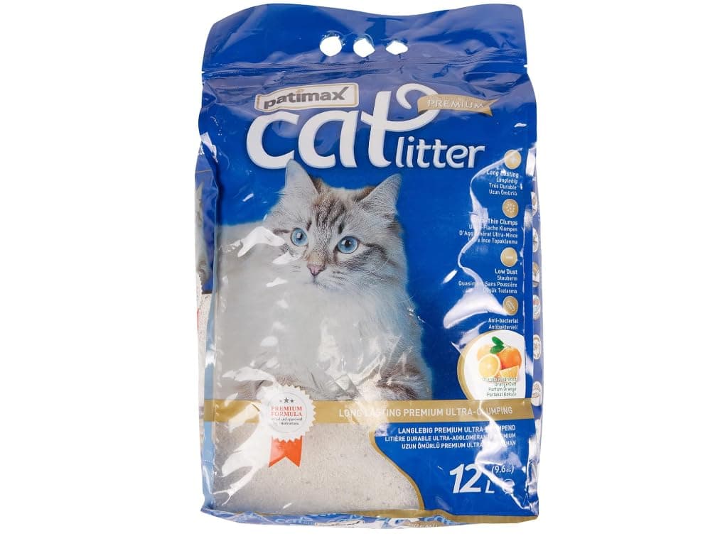 Patimax Long Lasting Premium Ultra Clumping Cat Litter with Orange Fragrance, 12 Litre