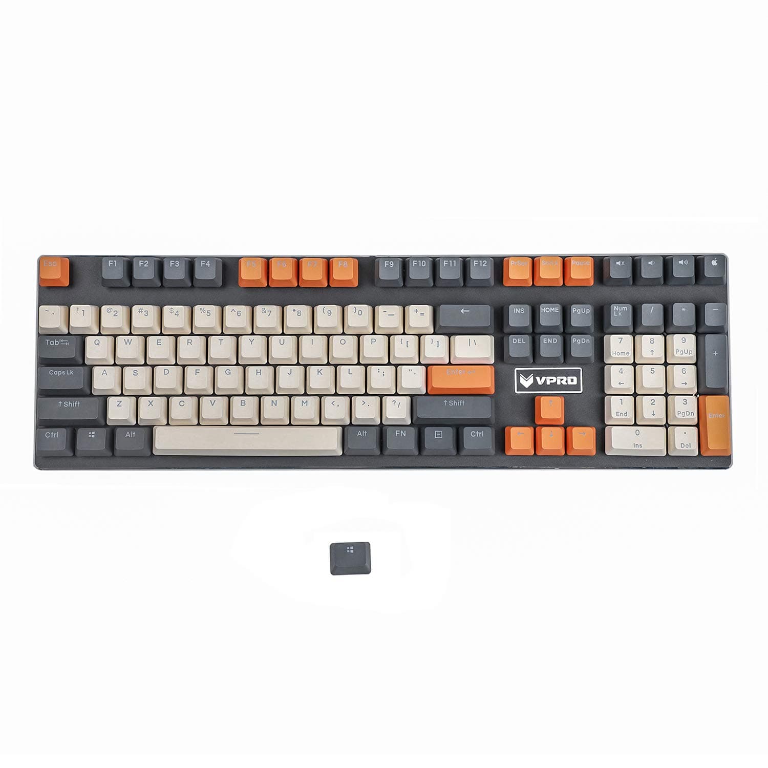 Double Shot 108 Dyed PBT Shine Through OEM Profile Rainbow Carbon Sunset Keycap for MX Switches Mechanical Keyboard(Only Keycap) (Carbon)