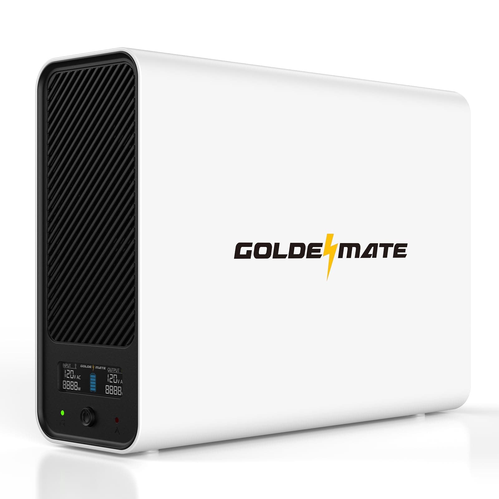 GOLDENMATE 1000VA/800W Lithium UPS Surge Protector and Backup Battery, Backup Battery Power Supply with LiFePO4 Battery, BMS and Cooling Fan, 10 Battery