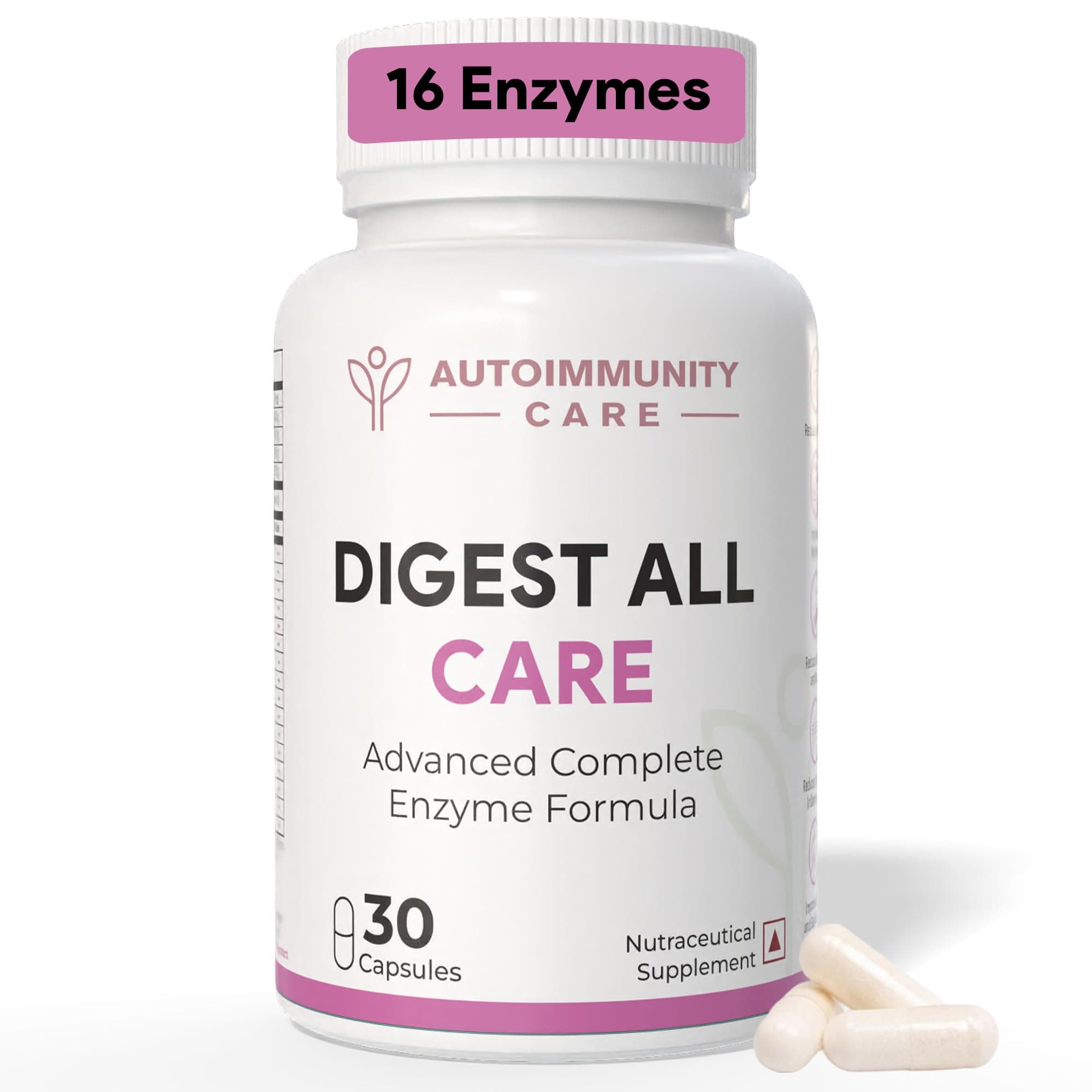 Digest All Care – Complete Digestive Enzymes Supplement for Digestion | All-in-1 Enzymes for Digestion to Reduce Acidity, Bloating, Gas & gut Discomfort | Digestive Enzyme Tablets | 30 Caps (30 dose)