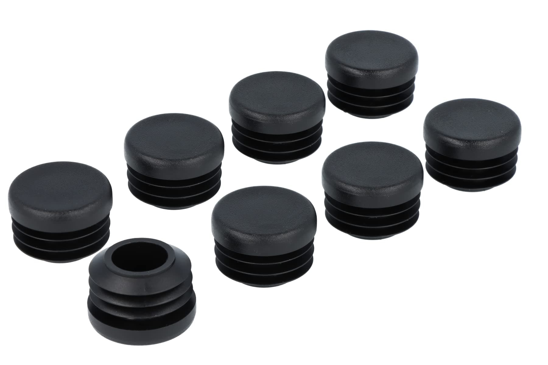 GleitGut 8 x lamella plugs 23 mm to 25 mm inner tube - round tube plugs 28 mm outer tube - plugs black