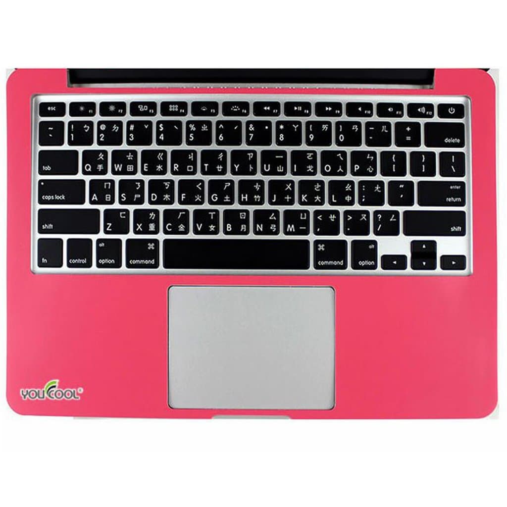 YOUCOOL Retina 13-Inch Free Cut Full Wrist PALMREST with Guard Shield Cover Skin Protector Sticker for Apple MacBook Pro 13.3" (Pink)